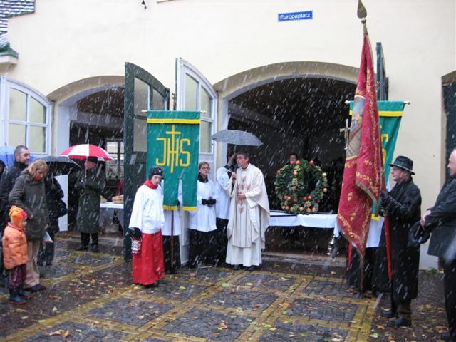 Erntedank 2007 in St. Othmar und Segnung des Kirchenplatzes mit Labyrinth