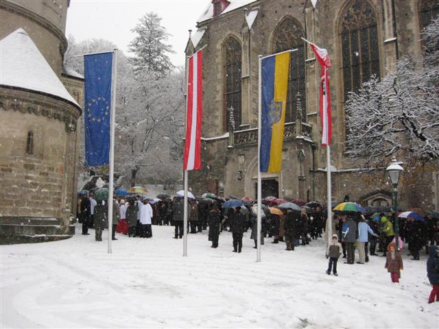 Erntedank 2007 in St. Othmar und Segnung des Kirchenplatzes mit Labyrinth