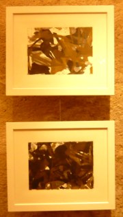 Bewegungsbilder, schwarz/gold, auf Büttenpapier, von Sabine Krist © Kunst im Karner - St. Othmar