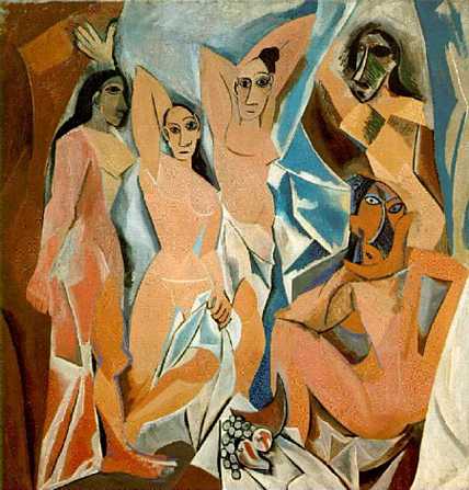 Kubismus: 1907 malte Pablo Picasso ein Gemälde, das einen Wendepunkt in der Kunst darstellte: Les Demoiselles d'Avignion @ Pablo Picasso